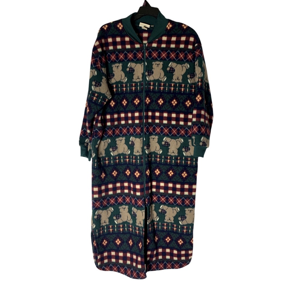 Vintage Personal Identity Fleece Nightgown Cottagecore Large, Teddy Bears